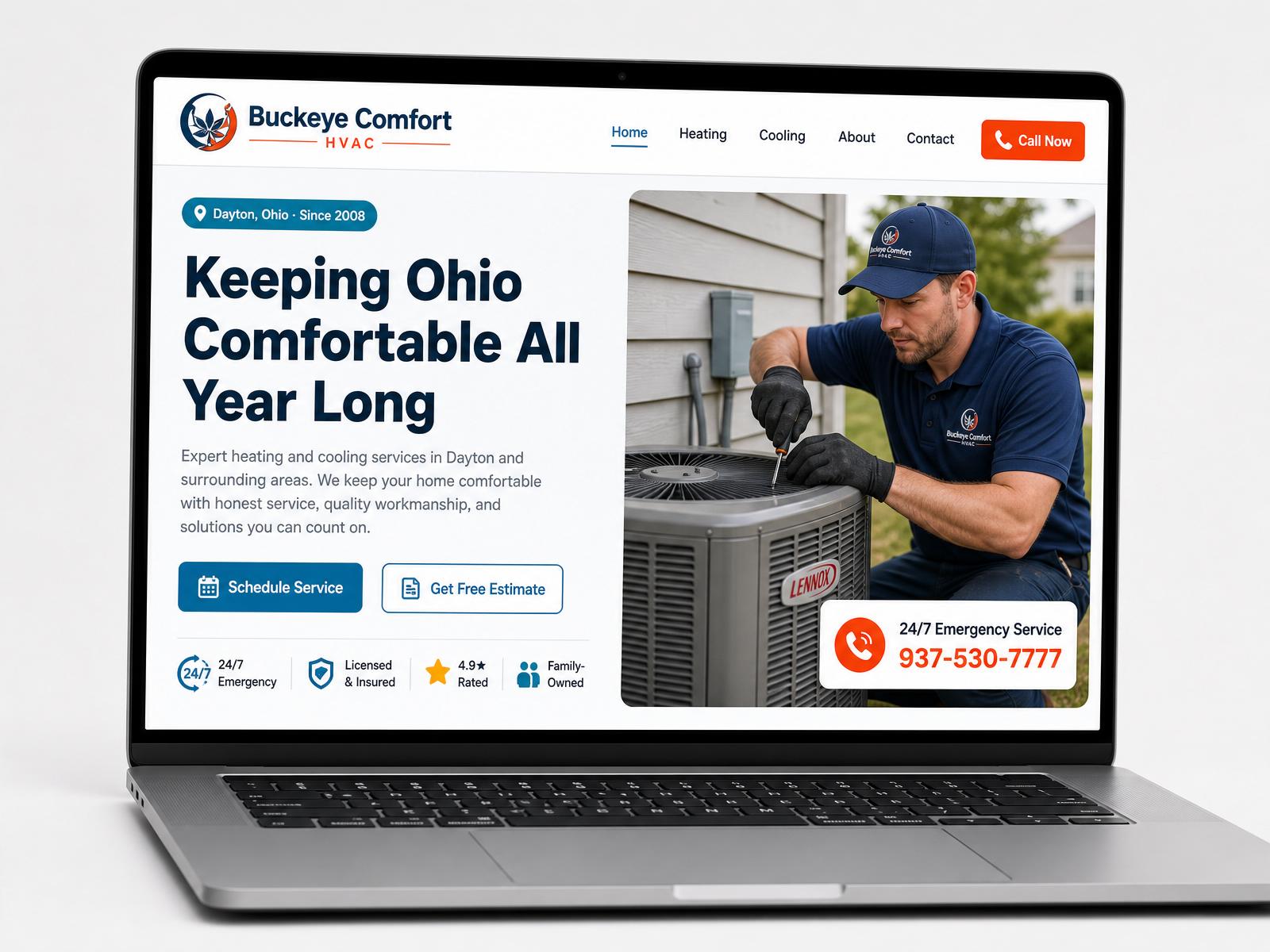 Buckeye Comfort HVAC — HVAC Company website preview